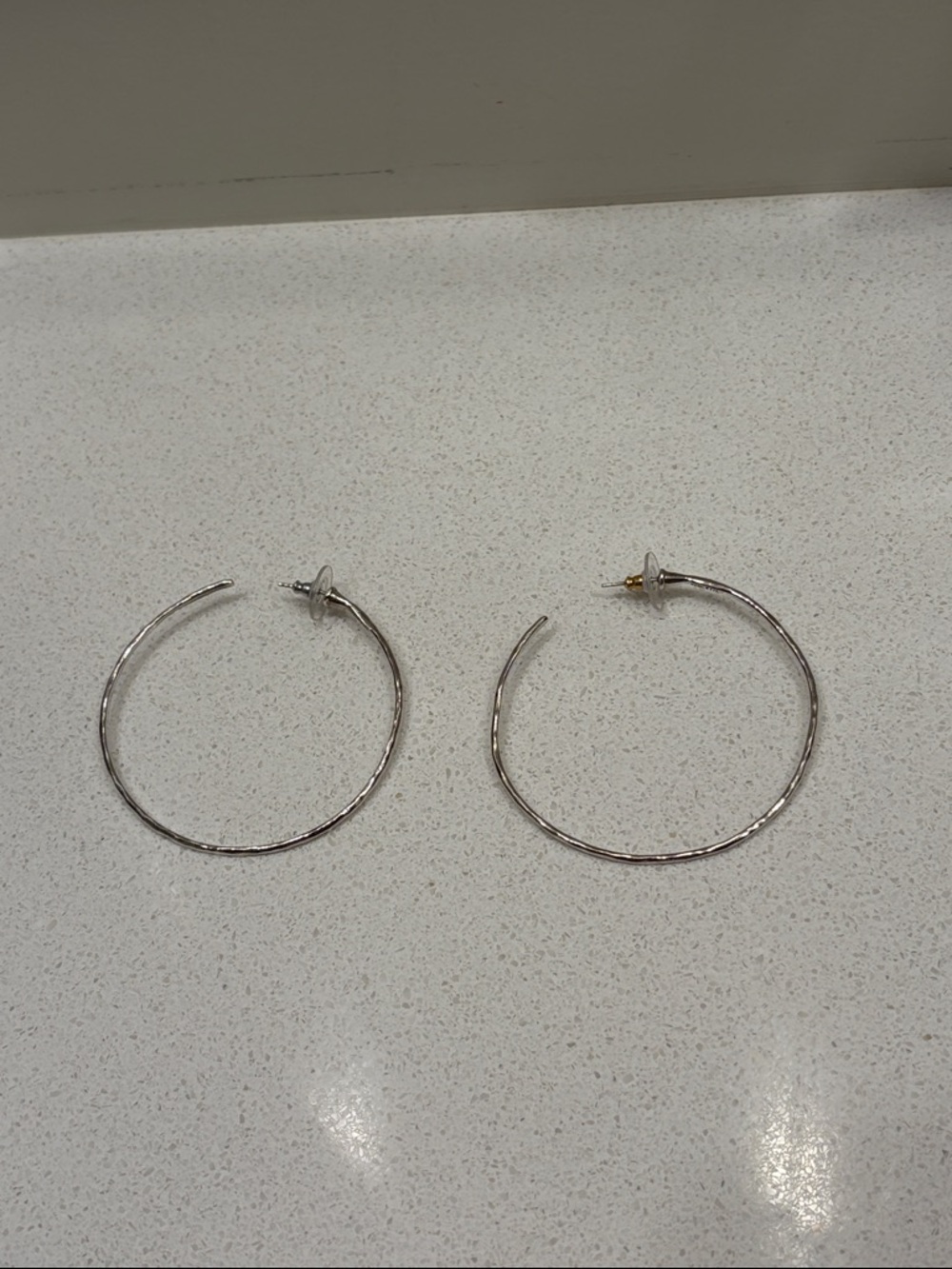 Hammered Sterling Silver Hoop Earrings